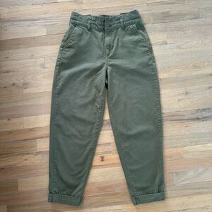 Banana Republic Barrel Cropped Cuffed Paper Bag Waist Pant Size 6